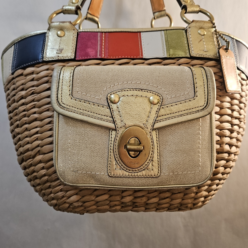 Coach Legacy Tote Bag Straw/Wicker Limited Edition